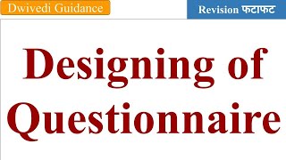 Designing of Questionnaire collection of data Quantitative analysis and Managerial Application [upl. by Nnaeel315]