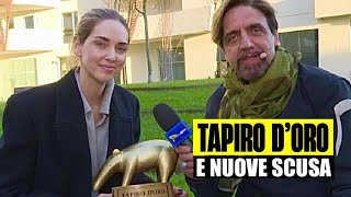 CHIARA FERRAGNI RICEVE IL TAPIRO DORO DI STRISCIA LA NOTIZIA E SI SCUSA DI NUOVO LE IMMAGINI [upl. by Juley]