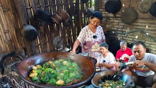 Masak tumis bayam terong glatik terasi tempe goreng rasanya bener² beda dan enak [upl. by Sela]