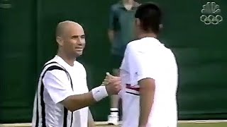 Andre Agassi vs Mark Philippoussis 2003 Wimbledon R4 Highlights [upl. by Otineb831]