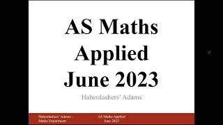 AS Maths  2023  Stats  Q5 [upl. by Eima]