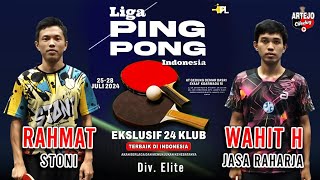 STONI  Rahmat 🆚 JASA RAHARJA  Wahid Habibi‼️ LIGA PINGPONG INDONESIA 2024 Seri I  GOR Koarmada RI [upl. by Papageno]