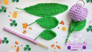 🍃🌿Tutorial sencillo de HOJAS a crochet en diferentes tamaños🍃🌿🍀🌱 [upl. by Odnarb]