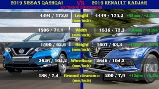 2019 Nissan Qashqai vs 2019 Renault Kadjar technical comparison [upl. by Oknuj150]