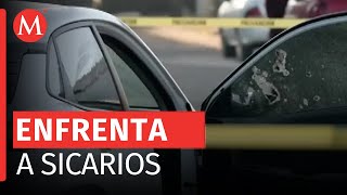 Graban ataque a balazos a policía afuera de su casa en Tijuana [upl. by Iyre]