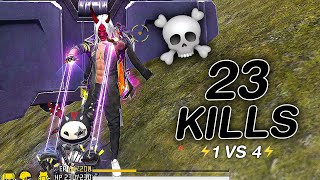 SOLO VS SQUAD  23 KILLS  LETS FIGHT OUTSIDE SAFEZONE😬 [upl. by Chloette]