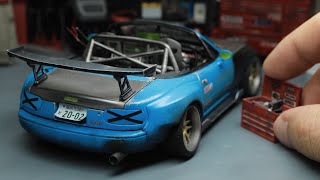 quotCyber Drift Punkquot Widebody Mazda MX5 Miata Scale Model Build  124 Tamiya [upl. by Reger]