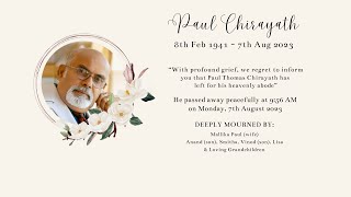 Funeral Live Streaming  Paul Chirayath [upl. by Gnehc486]