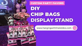 DIY Chip Bags Stand to Display Custom Party Favors DIY DOLLAR TREE CHIP BAG STAND TREAT STAND [upl. by Viridissa148]