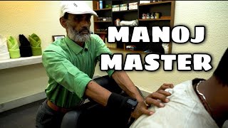 ASMR MANOJ MASTER HEAD MASSAGE WITH HIS SIGNATURE NECK CRACKING INDIANBARBER [upl. by Milewski646]