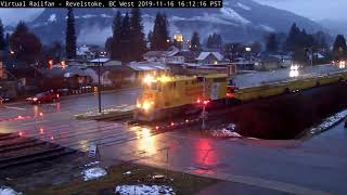 CP MOW equipment move through Revelstoke railcam [upl. by Axe679]