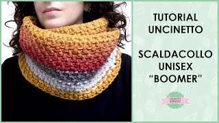 Tutorial scaldacollo uncinetto unisex quotBoomerquot  mini punto basket  Uncinetto dArgento [upl. by Hubble]