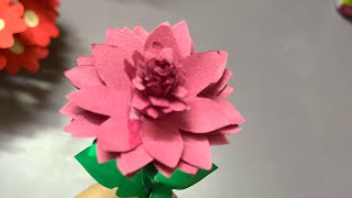 Flower making with paper  simple steps  diy craft video [upl. by Horatius947]