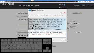 260 wpm typeracer with verification [upl. by Nirej]