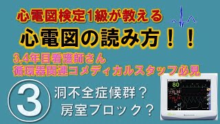 医学生、看護師必見！イラストで分かる心電図！③洞不全症候群？房室ブロック？ [upl. by Dalt144]