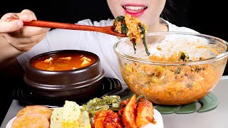 ASMR 열무비빔밥 된장찌개 먹방  Yeolmu Kimchi Bibimbap and Soy Bean Stew  Eating Sounds Mukbang [upl. by Otrebron]