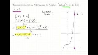 Momentane Änderungsrate mit der HMethode Beispiel 2 [upl. by Nelram831]