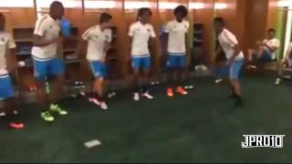 James Rodriguez Fabra Mina Cuadrado Marlos bailando en el vestuario de Colombia [upl. by Amalberga297]