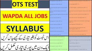 OTS Wapda All Vacancy Job Written Test Syllabus  Preparation Method Time Table Passing Test Step [upl. by Richers]