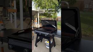 Seasoned our new Traeger Flat Rock traegernation traegergrills traeger traegerhood seasoning ​⁠ [upl. by Tnarg]