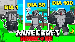 Eu Sobrevivi 100 DIAS como um MACACO no Minecraft HARDCORE [upl. by Dunlavy]