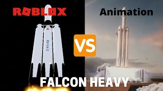 SpaceX Falcon Heavy  Roblox Version vs Animation Version Comparison  The Gaming Space Dino [upl. by Divine]