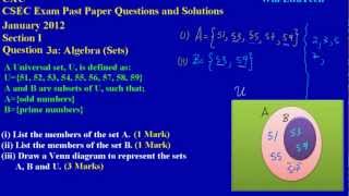 CSEC CXC Maths Past Paper 2 Question 3a Jan 2012 Exam Solutions Answers by Will EduTech [upl. by Lepper]