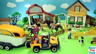 Playmobil Horse Stable and Farm Animals Barn Fun Toys For Kids [upl. by Pathe]