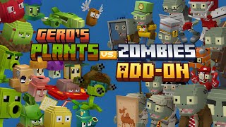 quotGeros Plants Vs Zombies quot MCPE ADDON  FULL REVIEW  New 2024 PVZ MOD Powered PlantsZombotany [upl. by Anjanette]