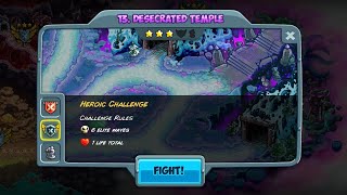 kingdom rush 5 casual heroic challenge 13 Desecrated temple [upl. by Nallac]