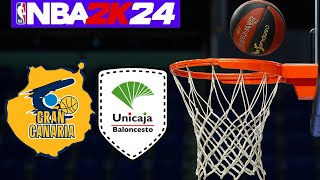 LIGA ENDESA 20232024 Dreamland Gran Canaria vs Unicaja SIMULACIÓN NBA2K24 4K [upl. by Enilecram]