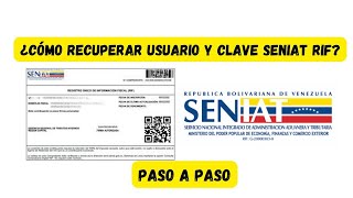 Cómo recuperar usuario y clave Seniat Rif en línea truco venezuela online [upl. by Akinot]