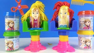 Frozen Elsa Oyun Hamuru seti Saç Dizayn Atölyesiyle Çılgın Saç Stili Elsa Play Doh Renkleri Öğren [upl. by Hufnagel]