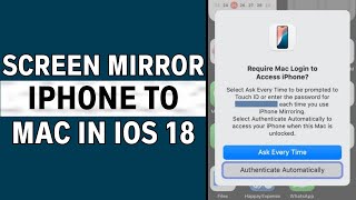 How To Screen Mirror iPhone to Mac iOS 18 iPhone Mirroring [upl. by Pauiie]