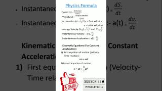 🔥Physics Formula 🔥ytshorts [upl. by Dupuy]