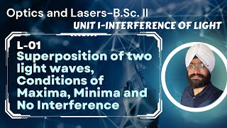 Optics and Lasers  L01 Interference of Light  Superposition of two light waves  BSc Physics [upl. by Jefferey]