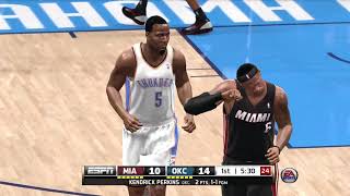 NBA Live 14 Miami Heat vs Oklahoma City Thunder Classic Retro Gameplay [upl. by Acimehs]