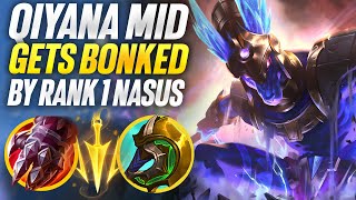 Qiyana gets BONKED by Rank 1 Nasus High elo nasus vs Qiyana  Carnarius  League of Legends [upl. by Aremihc]