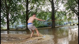 Campus KU Leuven got flooded SKIMBOARD AND MORE [upl. by Attevad938]