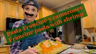 Pasta Francine y camarones Pasta Francine and shrimp [upl. by Savihc]