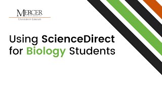 Using ScienceDirect for Biology Students [upl. by Llerrac440]