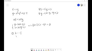 Use Lagrange multipliers to find these values fx yx y subject to x2y2x y9 [upl. by Gerianne]