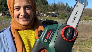 Bosch universal chain 18 cordless chainsaw Syneon 18 V Alliance  Şarjlı Akülü Testere nasıl çalışır [upl. by Nido]