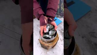 Girl Survives Winter 🥶☃️camping survival bushcraft lifehacks outdoors shorts [upl. by Keon]