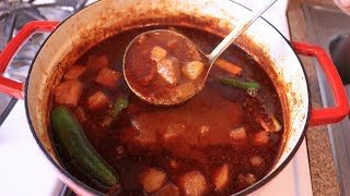 ማማዬ Ethiopian FoodCooking  How to Make Dinich Be Siga Key Wot  የድንች በስጋ ቀይ ወጥ አሰራር [upl. by Anora958]