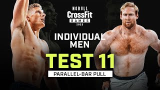 ParallelBar Pull — Mens Test 11 — 2023 NOBULL CrossFit Games [upl. by Najib999]