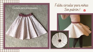 Falda circular para niñas SIN PATRON  Muy fácil de coser [upl. by Jerry]