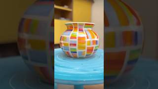 learn how to colour pot❤️ colourful painting different abstract pottery potpaintingideas [upl. by Arymas176]