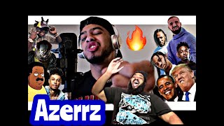 AZERRZ  Hit Rap Songs in Voice Impressions  SICKO MODE Mo Bamba Bleed it  MORE  REACTION [upl. by Llennaj]