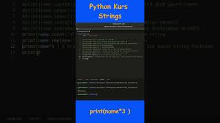 Python Kurs 4  String  printname3 [upl. by Materi489]